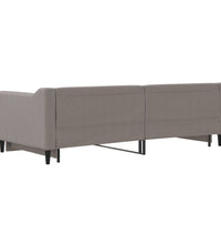 Tagesbett Ausziehbar Taupe 90x200 cm Stoff