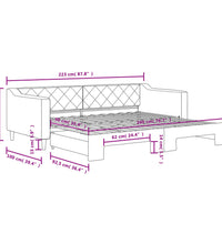 Tagesbett Ausziehbar Creme 90x200 cm Stoff