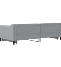 Tagesbett Ausziehbar Hellgrau 100x200 cm Stoff