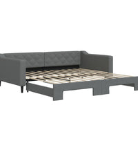 Tagesbett Ausziehbar Dunkelgrau 100x200 cm Stoff