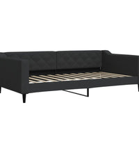 Tagesbett Ausziehbar Schwarz 100x200 cm Stoff