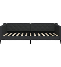 Tagesbett Ausziehbar Schwarz 100x200 cm Stoff