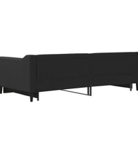 Tagesbett Ausziehbar Schwarz 100x200 cm Stoff