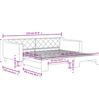 Tagesbett Ausziehbar Schwarz 100x200 cm Stoff