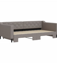 Tagesbett Ausziehbar Taupe 100x200 cm Stoff