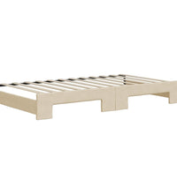 Tagesbett Ausziehbar Creme 100x200 cm Stoff