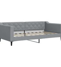 Tagesbett Ausziehbar Hellgrau 90x190 cm Stoff