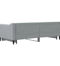 Tagesbett Ausziehbar Hellgrau 90x190 cm Stoff