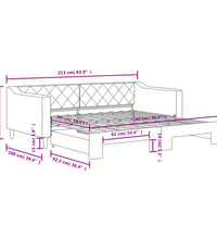 Tagesbett Ausziehbar Hellgrau 90x190 cm Stoff