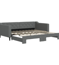 Tagesbett Ausziehbar Dunkelgrau 90x190 cm Stoff