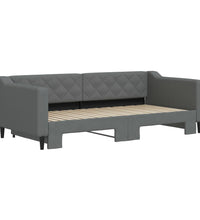 Tagesbett Ausziehbar Dunkelgrau 90x190 cm Stoff