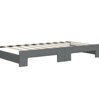 Tagesbett Ausziehbar Dunkelgrau 90x190 cm Stoff