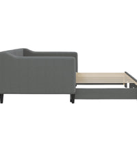 Tagesbett Ausziehbar Dunkelgrau 90x190 cm Stoff