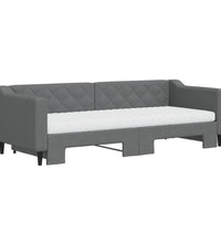 Tagesbett Ausziehbar mit Matratzen Dunkelgrau 80x200 cm Stoff