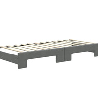 Tagesbett Ausziehbar mit Matratzen Dunkelgrau 80x200 cm Stoff