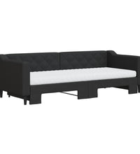 Tagesbett Ausziehbar mit Matratzen Schwarz 80x200 cm Stoff