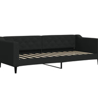 Tagesbett Ausziehbar mit Matratzen Schwarz 80x200 cm Stoff