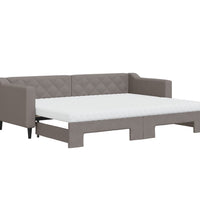 Tagesbett Ausziehbar mit Matratzen Taupe 80x200 cm Stoff