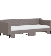 Tagesbett Ausziehbar mit Matratzen Taupe 80x200 cm Stoff