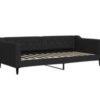 Tagesbett Ausziehbar mit Matratzen Schwarz 90x200 cm Stoff