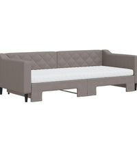 Tagesbett Ausziehbar mit Matratzen Taupe 90x200 cm Stoff