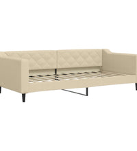 Tagesbett Ausziehbar mit Matratzen Creme 90x200 cm Stoff