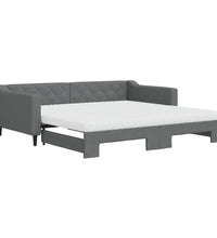 Tagesbett Ausziehbar mit Matratzen Dunkelgrau 100x200 cm Stoff