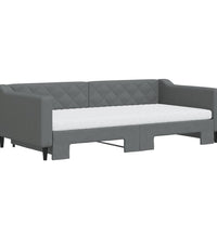 Tagesbett Ausziehbar mit Matratzen Dunkelgrau 100x200 cm Stoff