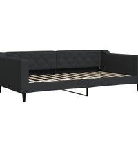 Tagesbett Ausziehbar mit Matratzen Schwarz 100x200 cm Stoff