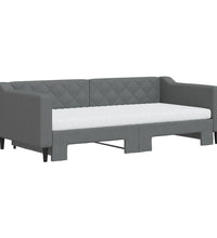 Tagesbett Ausziehbar mit Matratzen Dunkelgrau 90x190 cm Stoff