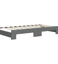 Tagesbett Ausziehbar mit Matratzen Dunkelgrau 90x190 cm Stoff