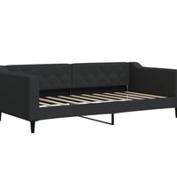 Tagesbett Ausziehbar mit Matratzen Schwarz 90x190 cm Stoff