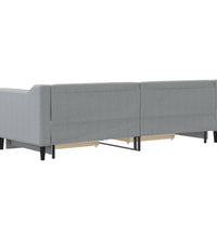 Tagesbett Ausziehbar mit Schubladen Hellgrau 80x200 cm Stoff