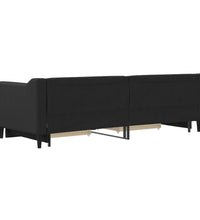 Tagesbett Ausziehbar mit Schubladen Schwarz 80x200 cm Stoff