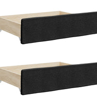 Tagesbett Ausziehbar mit Schubladen Schwarz 80x200 cm Stoff