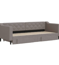 Tagesbett Ausziehbar mit Schubladen Taupe 80x200 cm Stoff