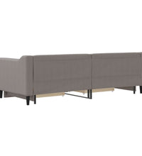 Tagesbett Ausziehbar mit Schubladen Taupe 80x200 cm Stoff