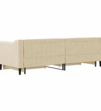 Tagesbett Ausziehbar mit Schubladen Creme 80x200 cm Stoff