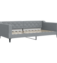 Tagesbett Ausziehbar mit Schubladen Hellgrau 100x200 cm Stoff