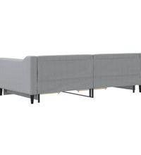 Tagesbett Ausziehbar mit Schubladen Hellgrau 100x200 cm Stoff