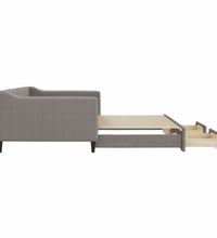 Tagesbett Ausziehbar mit Schubladen Taupe 100x200 cm Stoff