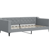 Tagesbett Ausziehbar mit Schubladen Hellgrau 90x190 cm Stoff