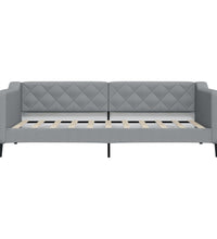 Tagesbett Ausziehbar mit Schubladen Hellgrau 90x190 cm Stoff