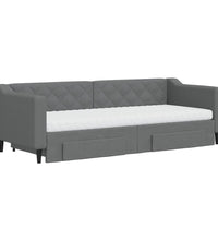 Tagesbett Ausziehbar mit Schubladen Dunkelgrau 80x200 cm Stoff