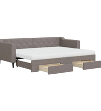 Tagesbett Ausziehbar mit Schubladen Taupe 80x200 cm Stoff