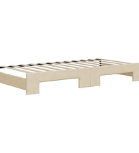 Tagesbett Ausziehbar mit Schubladen Creme 90x200 cm Stoff