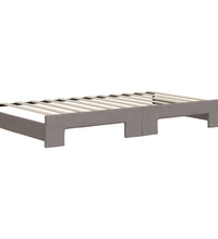 Tagesbett Ausziehbar mit Schubladen Taupe 100x200 cm Stoff