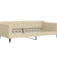 Tagesbett Ausziehbar mit Schubladen Creme 100x200 cm Stoff