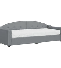 Tagesbett mit Matratze Hellgrau 80x200 cm Stoff