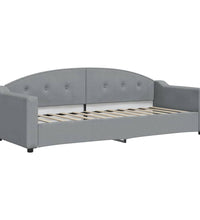 Tagesbett mit Matratze Hellgrau 80x200 cm Stoff